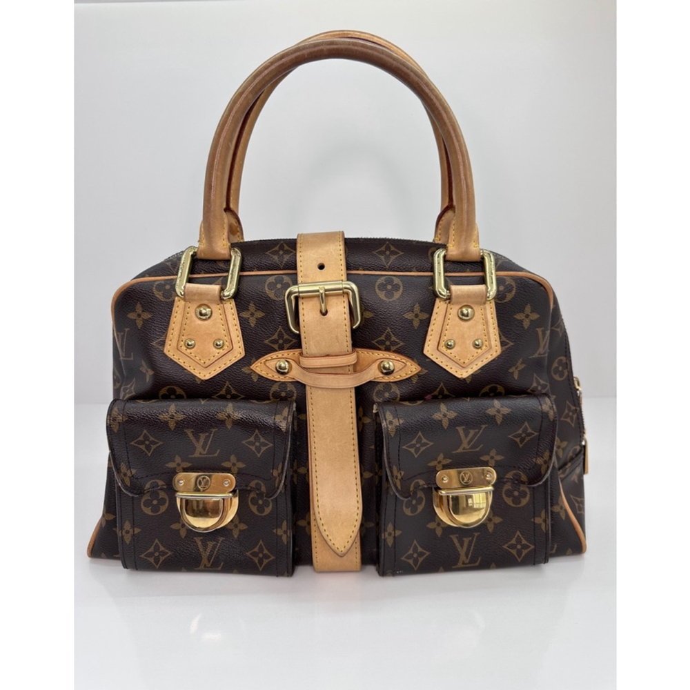 Women's Louis Vuitton Brown Monogram Canvas Leather Manhattan GM bag